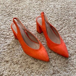 Orange mule heels